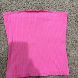 Pink Ribbed Tube Top